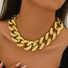 European-American Full Diamond Cuban Chain Necklace: Hip Hop Trendsetter Jewelry for Women