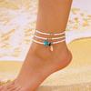 Bohemia Shell Anklet For Women Colorful Rice Beads Handmade Braided Rope Bracelet On Leg Beach Barefoot Sandal Leg Chain Jewelry