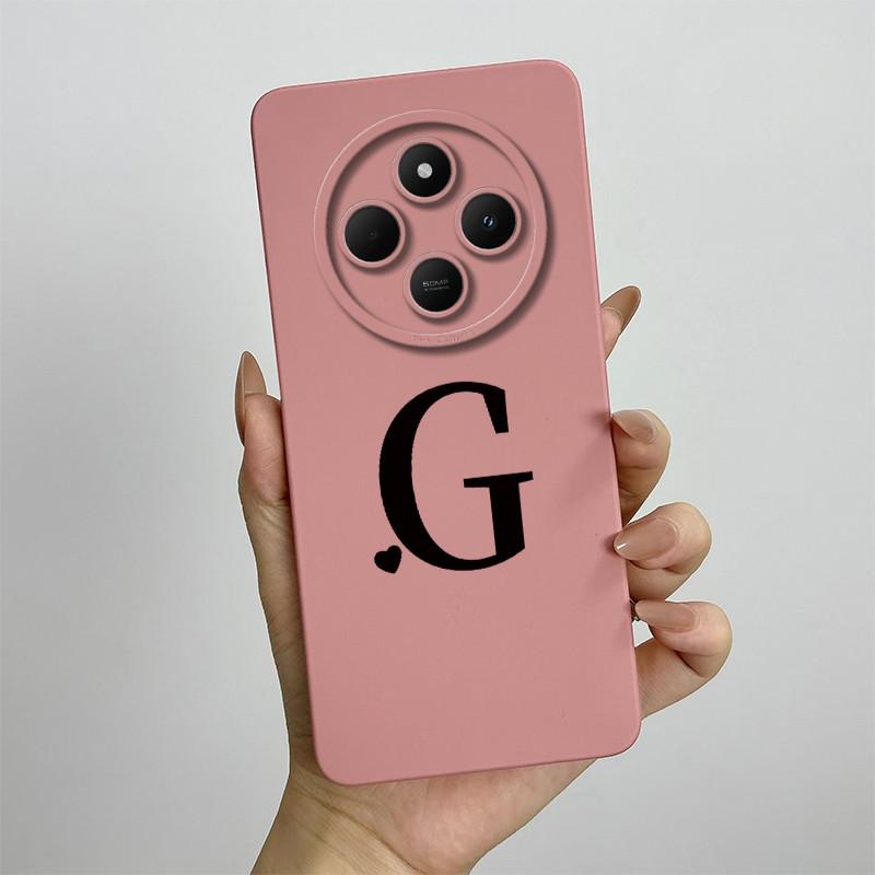 For Redmi 14C 4G 5G Case Cute Initial Letters Shell Soft Silicone Phone Cover Little Mi Poco C75 PocoC75 Shockproof TPU Fundas