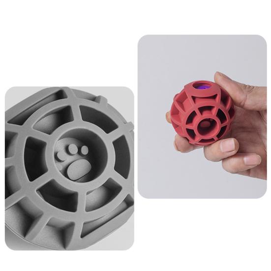 Pet Toy Silicone Ball Shape Bite-Resistant Puppy Chew Toy Relieves Boredom Grid Texture Teeth Cleaning Toy