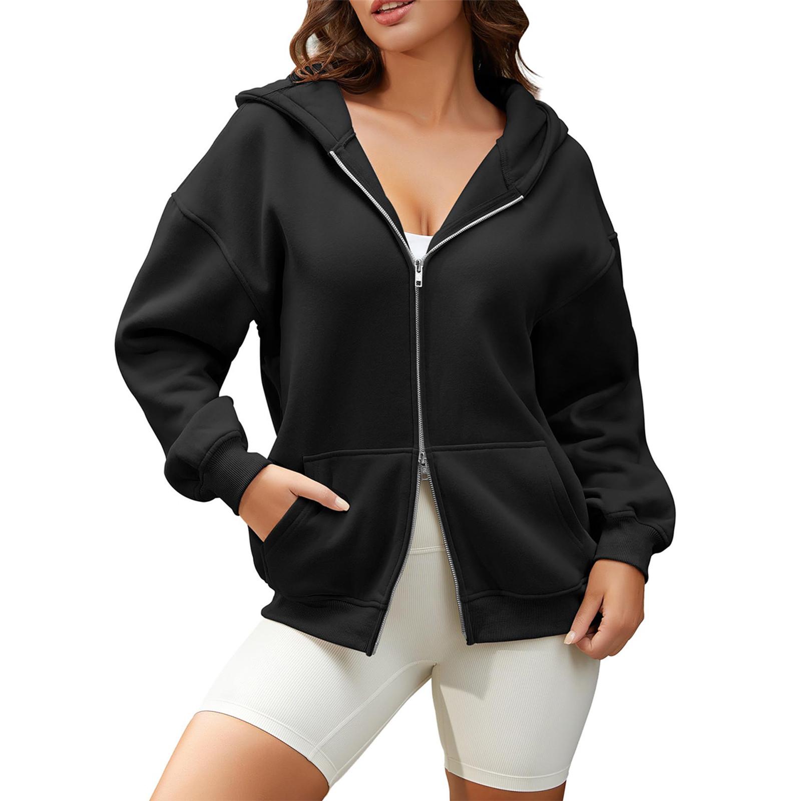 Женские толстовки с капюшоном на молнии с длинным рукавом — фото 4