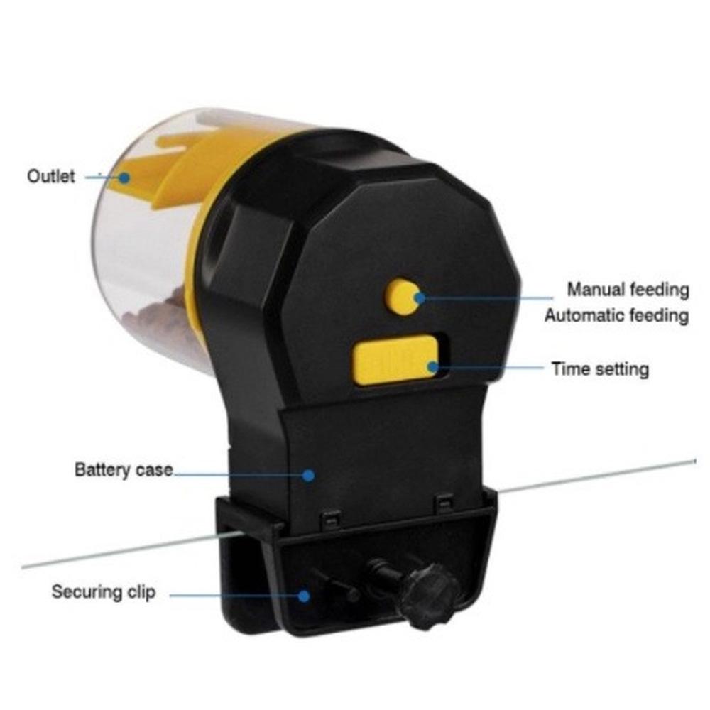 Automatischer Futterautomat für Aquarien, intelligentes Timing, automatischer Futterautomat, Aquarium-Goldfisch-Futterspender, große Kapazität, Fisch-Aquarium-Futterspender