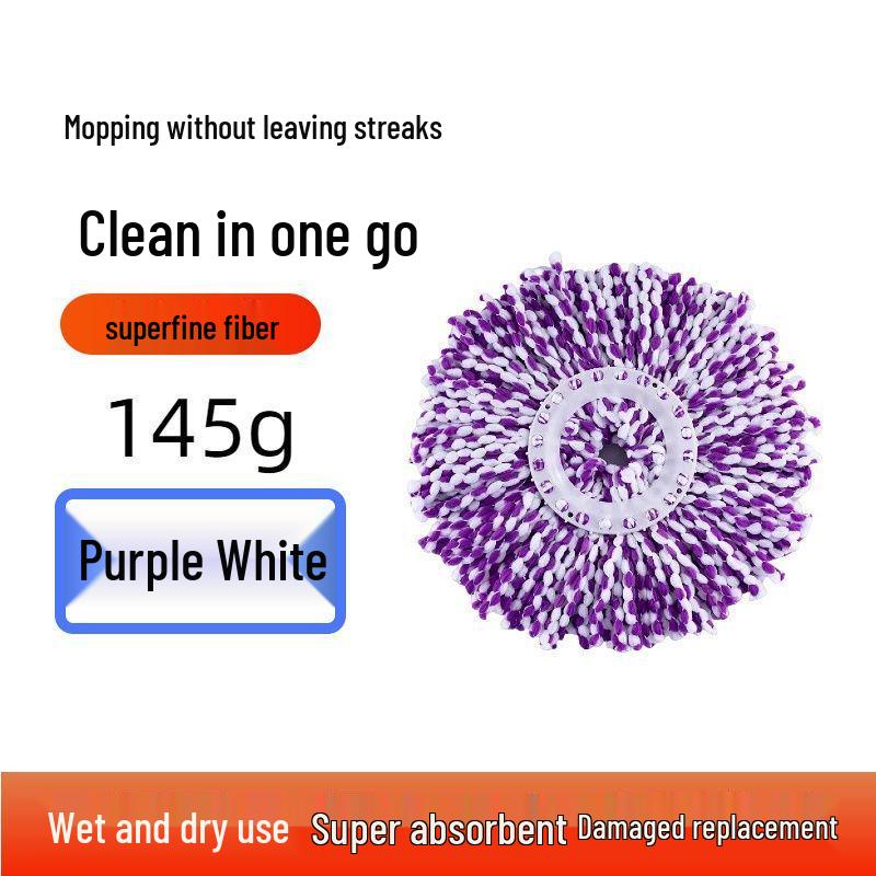 Universal Thickened Rotating Mop Head Replacement - Cotton, Lengthened, Durable