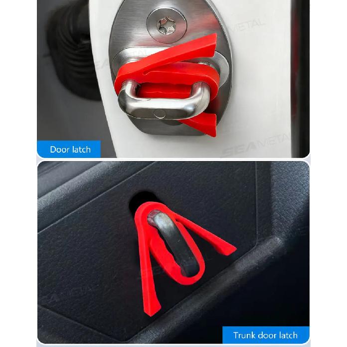 SEAMETAL 4pcs Universal Car Door Lock Buffer Silicone Shock Absorber Pad Door Buckle Cushion Reduce Noise Anti-Vibration
