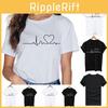 Stylish Heart Printed T-shirt For Women Featuring Soft And Casual Short Sleeves