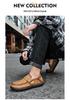 Men's British Style Genuine Leather Casual Slip-On Loafers - Soft Sole, Breathable & Matte Finish