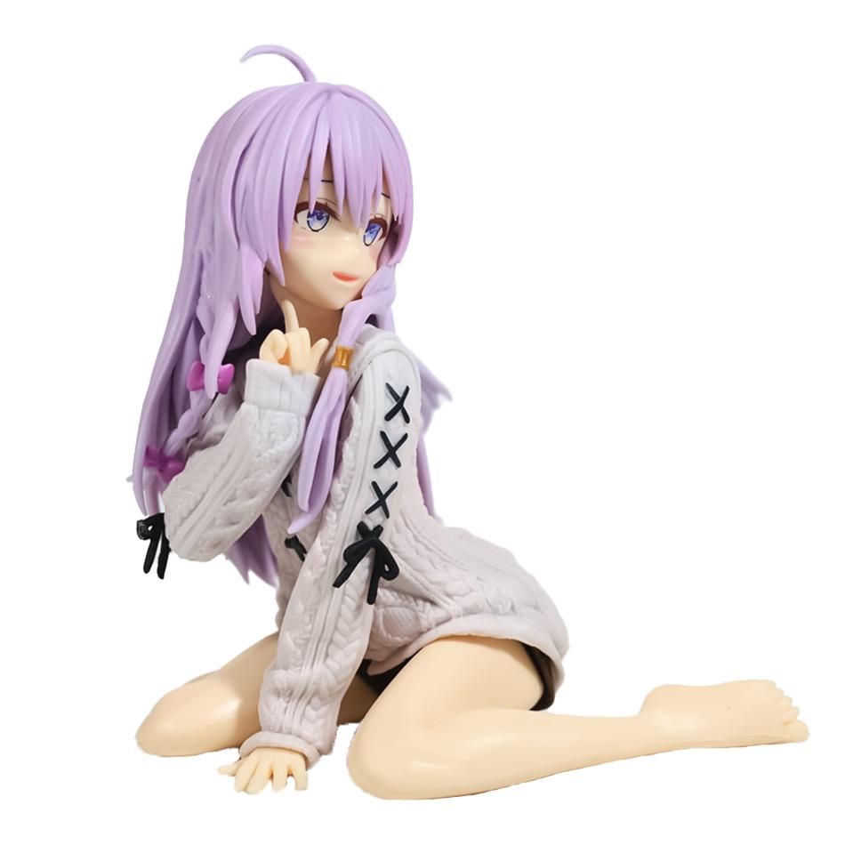 New The Journey of Elaina Anime Figures GK Model Elaina Sweater Doll Action Figure Room Decor Gift Toys 13cm