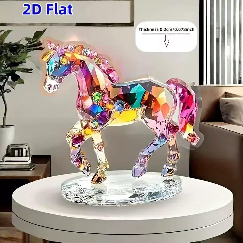 

Creative Acrylic Horse Animal Figurine 2D Flat Tabletop Sculpture Decoration For Living Room Table