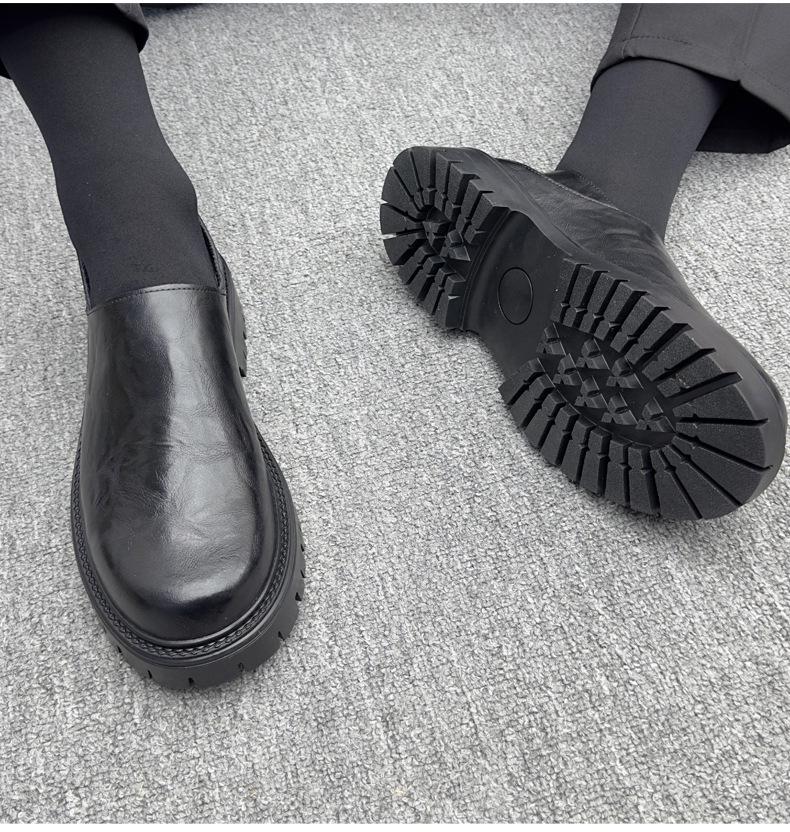 Men's 2025 Autumn/Winter Height-Increasing Non-Slip Casual Leather Shoes