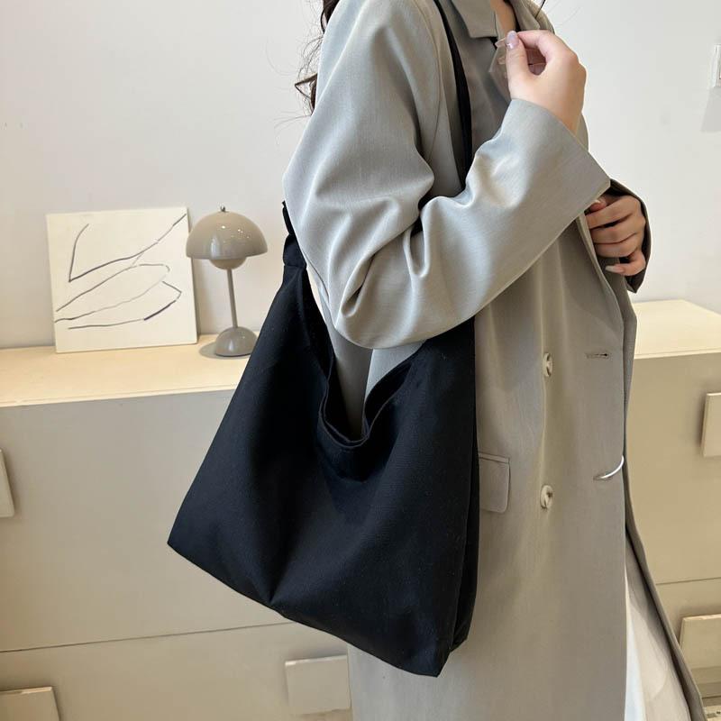 Autumn New Lazy Canvas Tote Bag Korean Style Ins Trendy Crossbody Bag Women Fashion Large Capacity Shoulder Bag