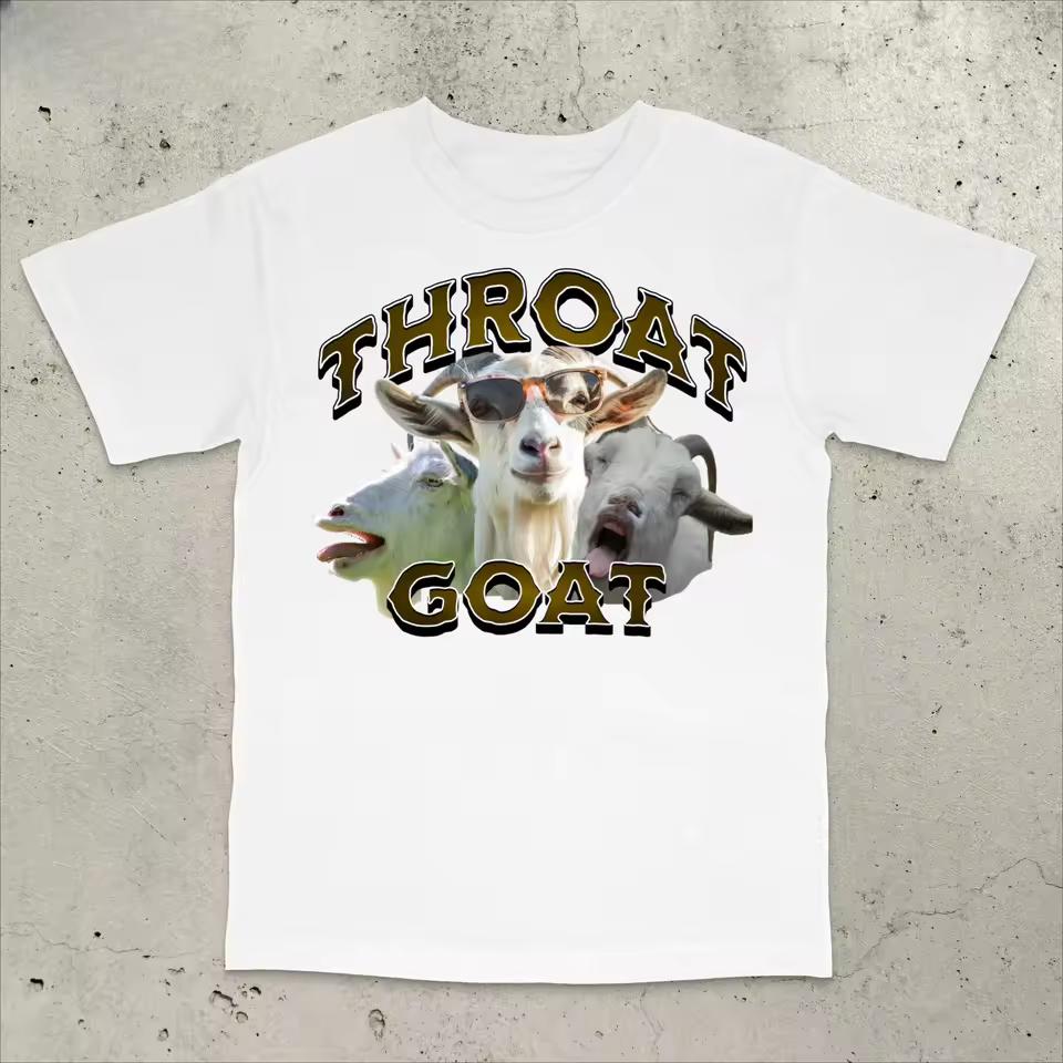 Throat Goat T-Shirt Offensive Unisex Tee Inappropriate Funny Gag Gift Gen Z Meme Tees Prank Tee Funny Meme Shirt Funny Patriotic