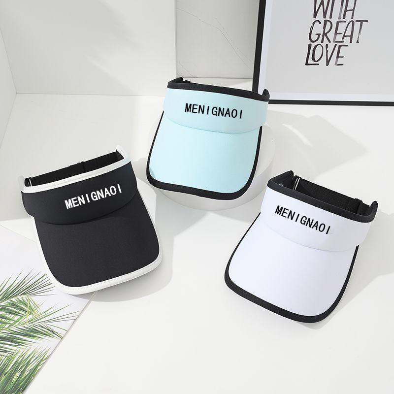 Hat female summer empty top hat sun protection sunshade UV protection letter sports running outdoor beach showing small face