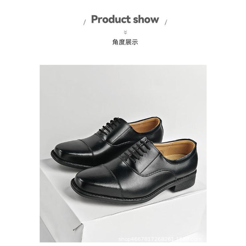 

07B foot-set men s shoes instructor 07A business dress casual men s three-joint leather shoes black men s large size 38