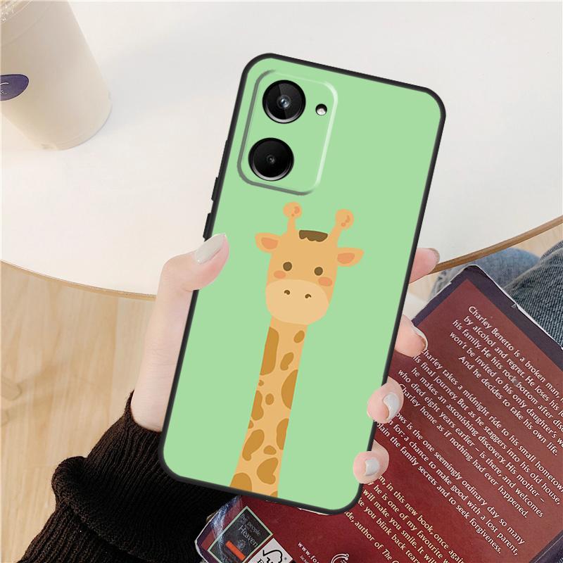 Cute Cartoon Animal Giraffe Case For Realme GT 6 6T 5 GT7 Pro 10 11 12 13 14 Pro Plus C53 C51 C21Y C25S C55 C67 C61 C75