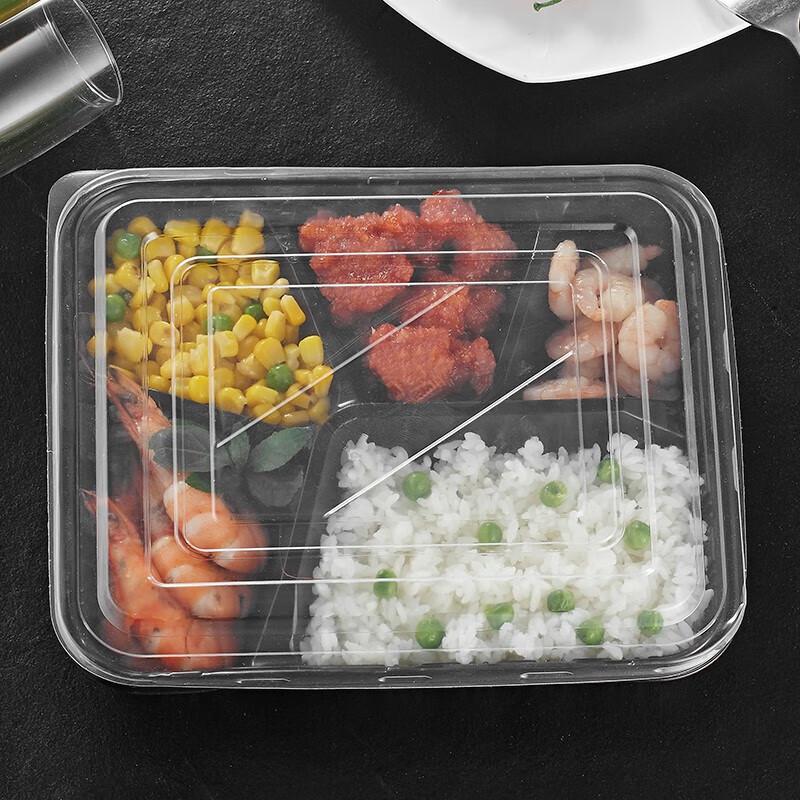 Yongduo 5-Compartment Disposable Meal Boxes (100 Sets)