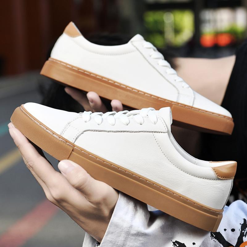 Vysoce kvalitní pánské tenisky Pravá kůže Ležérní sportovní obuv Luxusní značka Pánská vulkanizovaná obuv Prodyšná skateboardová obuv