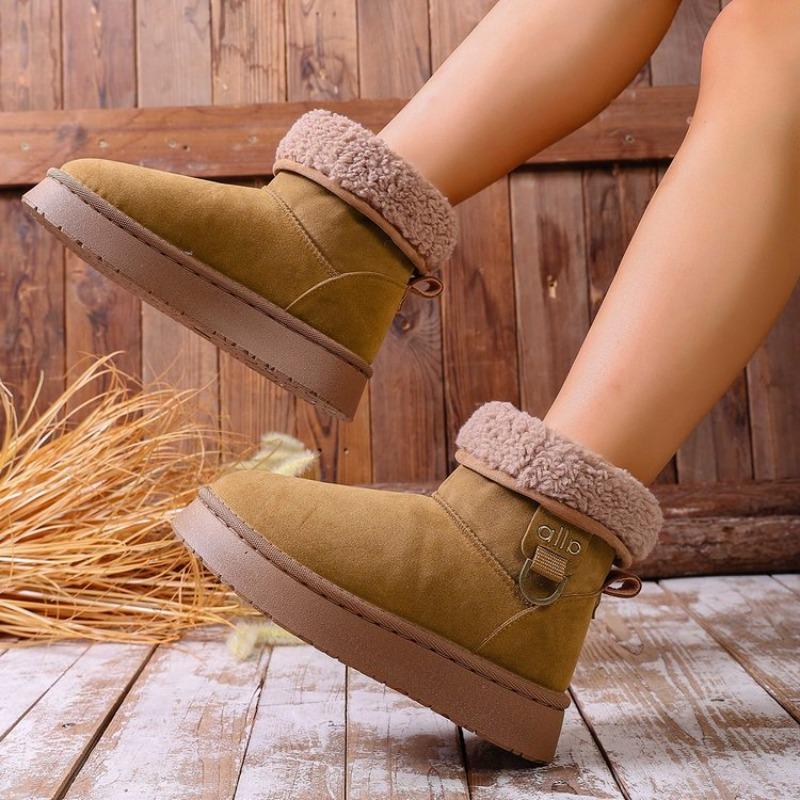 New fur integrated thick-soled snow boots women's winter velvet thickened bread large cotton shoes
