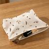 Multi-Functional Corduroy Cosmetic Bag with Daisy Print Soft Floral Pouch for Makeup Organizer and Daily Essentials Storage