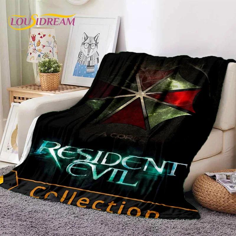 3D Lastest Horro Games R-Resident Evil Soft Flannel Blankets,Throw Blanket Comfortable for Picnic Beds Sofa Home Bedroom Kids