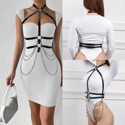 Bretelle con Catena Cool per Corsetti da Donna Cintura in PU Cool per Vita Costume Cosplay Cintura Regolabile per Spalle