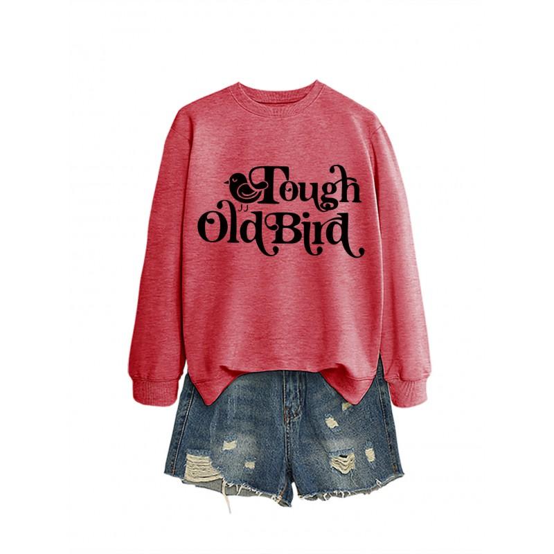 Womens Oversized Cotton Hoodie Sweatshirt With Bold Print - Casual Winter Top Daily Wear