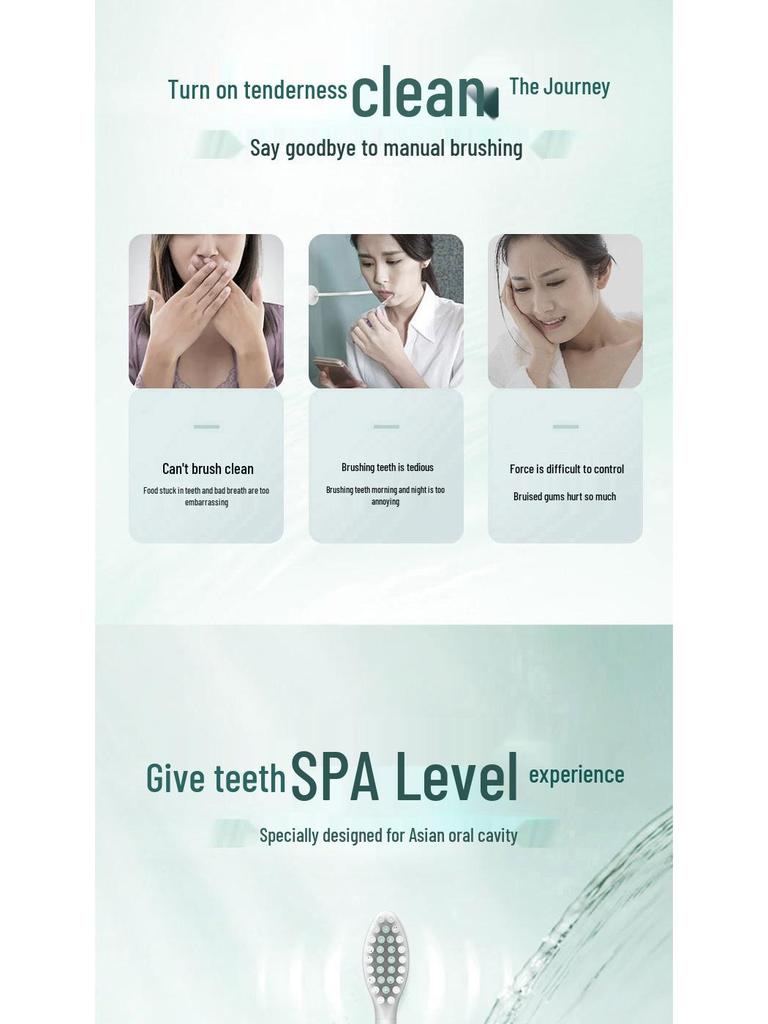 Rechargeable Sonic Electric Toothbrush for Men and Women - Adult Model, Soft Bristles, Waterproof, Long Battery Life.