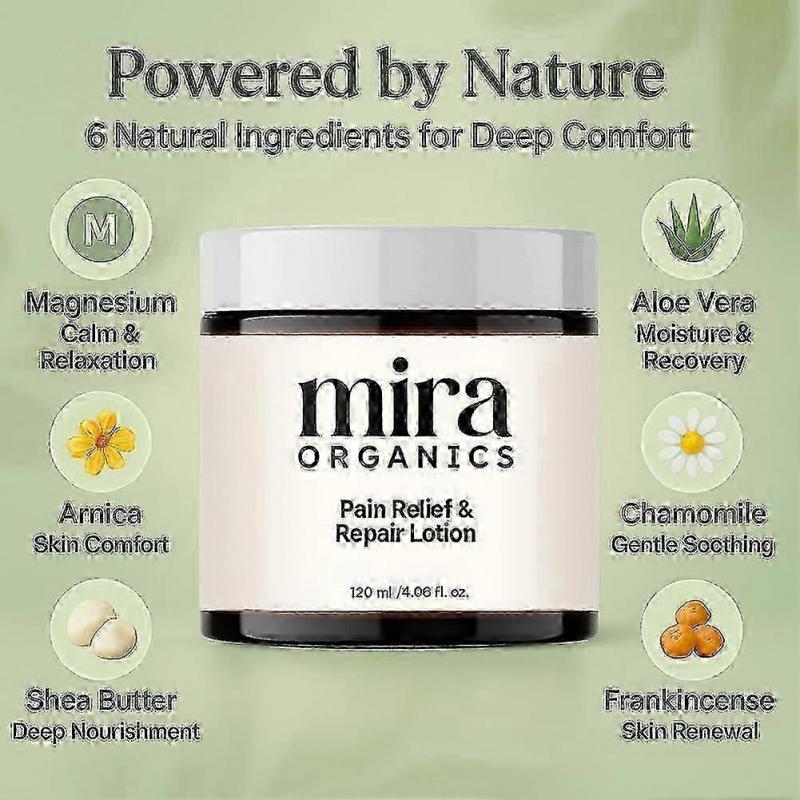 Mira Pain Relief and Repair Cream, 120ml Organics Pain Relief Massage Cream Rubs for Back, Neck, Hands, Knees