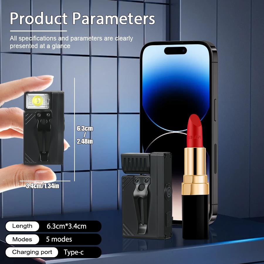 LED COB Flashlight Type C Rechargeable 600LM Portable Mini Torch Pocket Lantern Flood Work Light With Magnet For Emergency