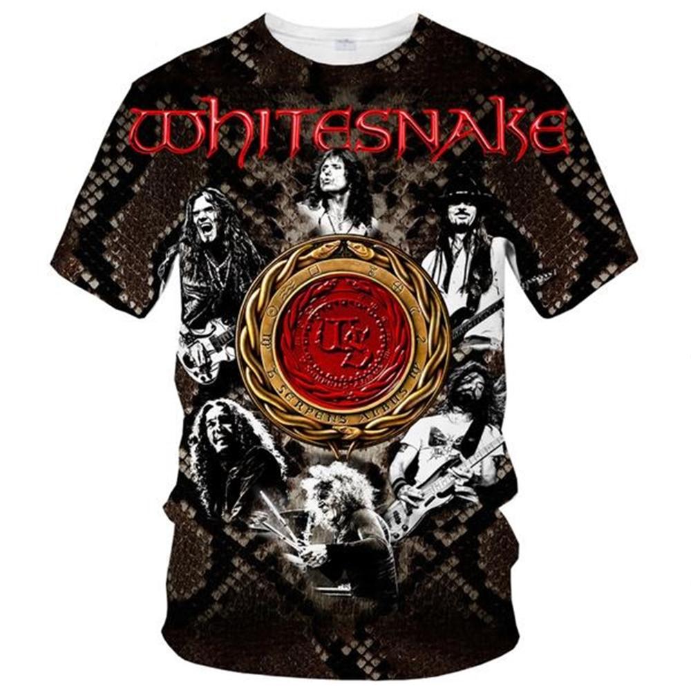 Hot Sale Whitesnake Men's/women's Fashion Slim T-shirt 3D Print T-shirt Casual Top Kids Clothing Plus Size 100-6XL Oversize