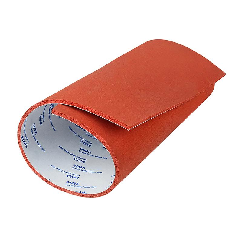 1/2/3/4/5/6MM 250X250MM Adhesive Silicone Foam Rubber Sheet Closed Cell Silicon Sponge Sheet High Temps Resist Red Mat