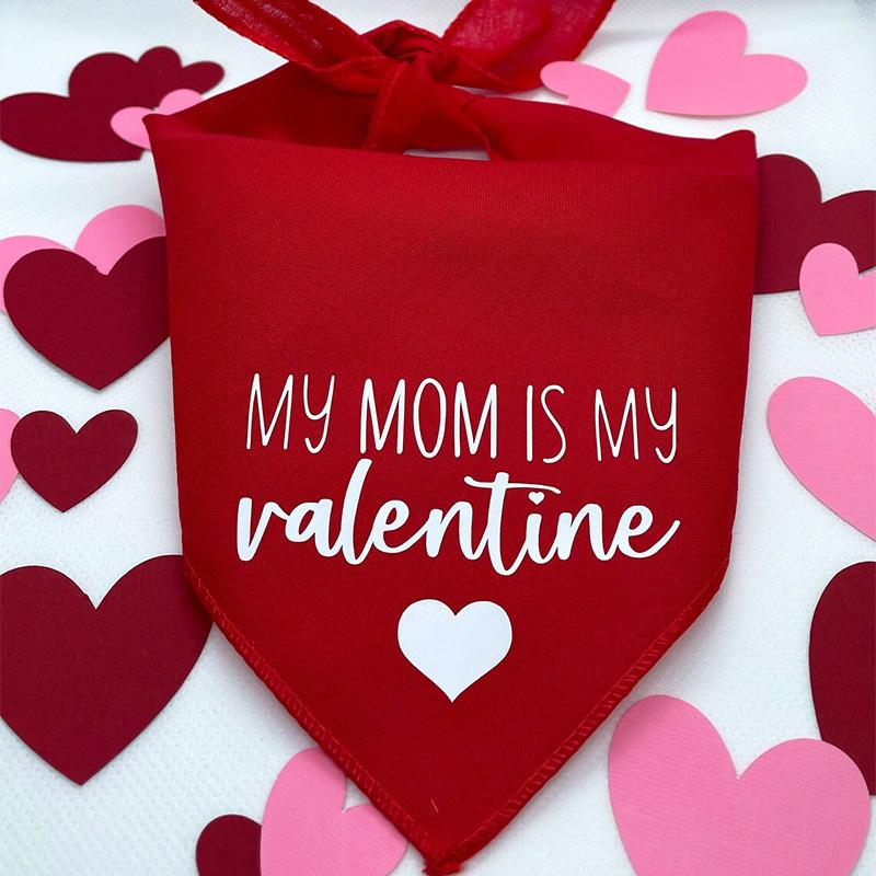 

Моя мама и папа — мои Валентины (собака, мальчик, девочка, красное сердце), бандана-шарф, украшение на День святого Валентина, аксессуар для питомца, подарок, реквизит для фотосессии. 1pcs