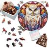 Non-Toxic Jigsaw Animals Wooden Puzzle For Kids And Adults Wooden Crafts Colorful And Round Shaped Tiger Rabbit Cat Wood Craft Toys