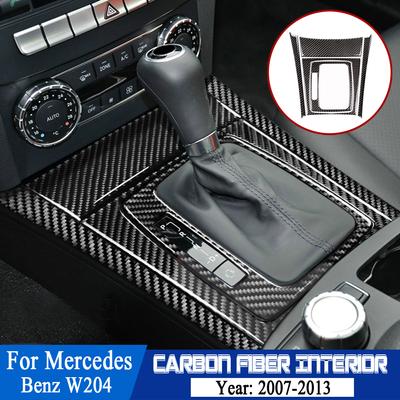 Araba iç dekorasyonu Karbon Fiber Orta Kontrol Paneli Çıkartmaları Mercedes Benz C Sınıfı W204 2007-2013 Aksesuarları İçin