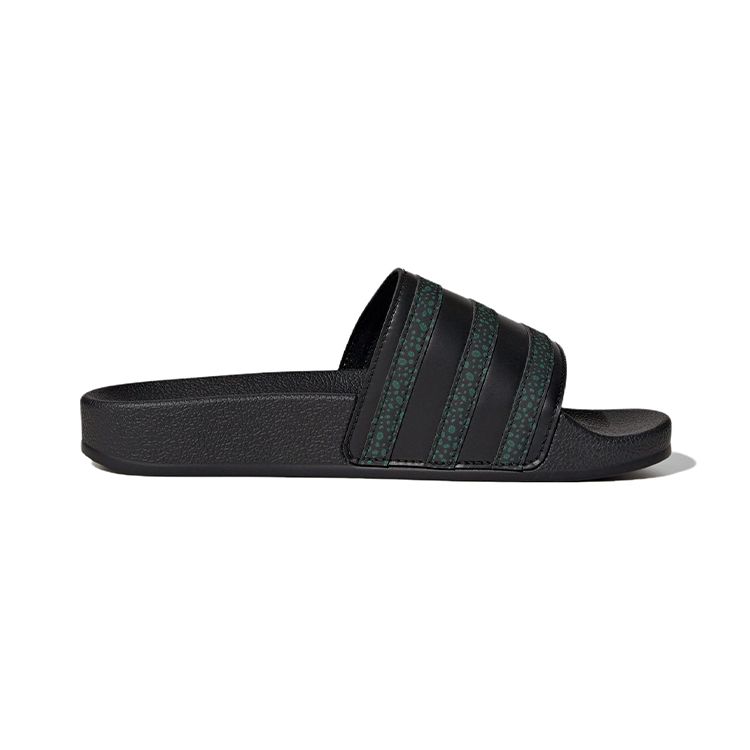 Adidas Originals Adilette Series Sports Slippers Kids Footwear Black Green HP6266