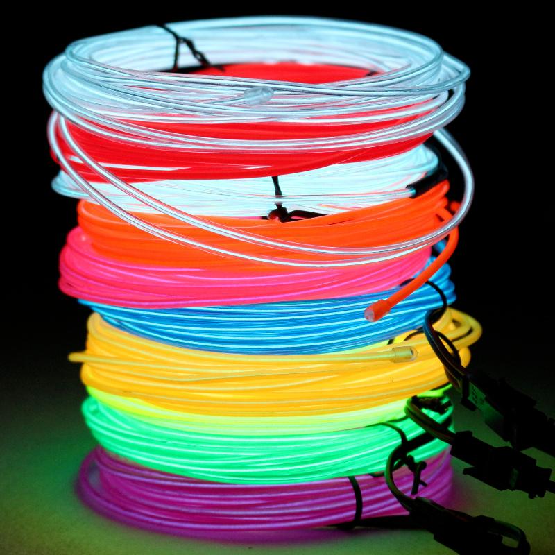DIY 1/3/5M EL Wire Neon Light Car Interior LED Ambient Light Strip Dance Party Neon Flexible Cable Luminous Decorative Lamp