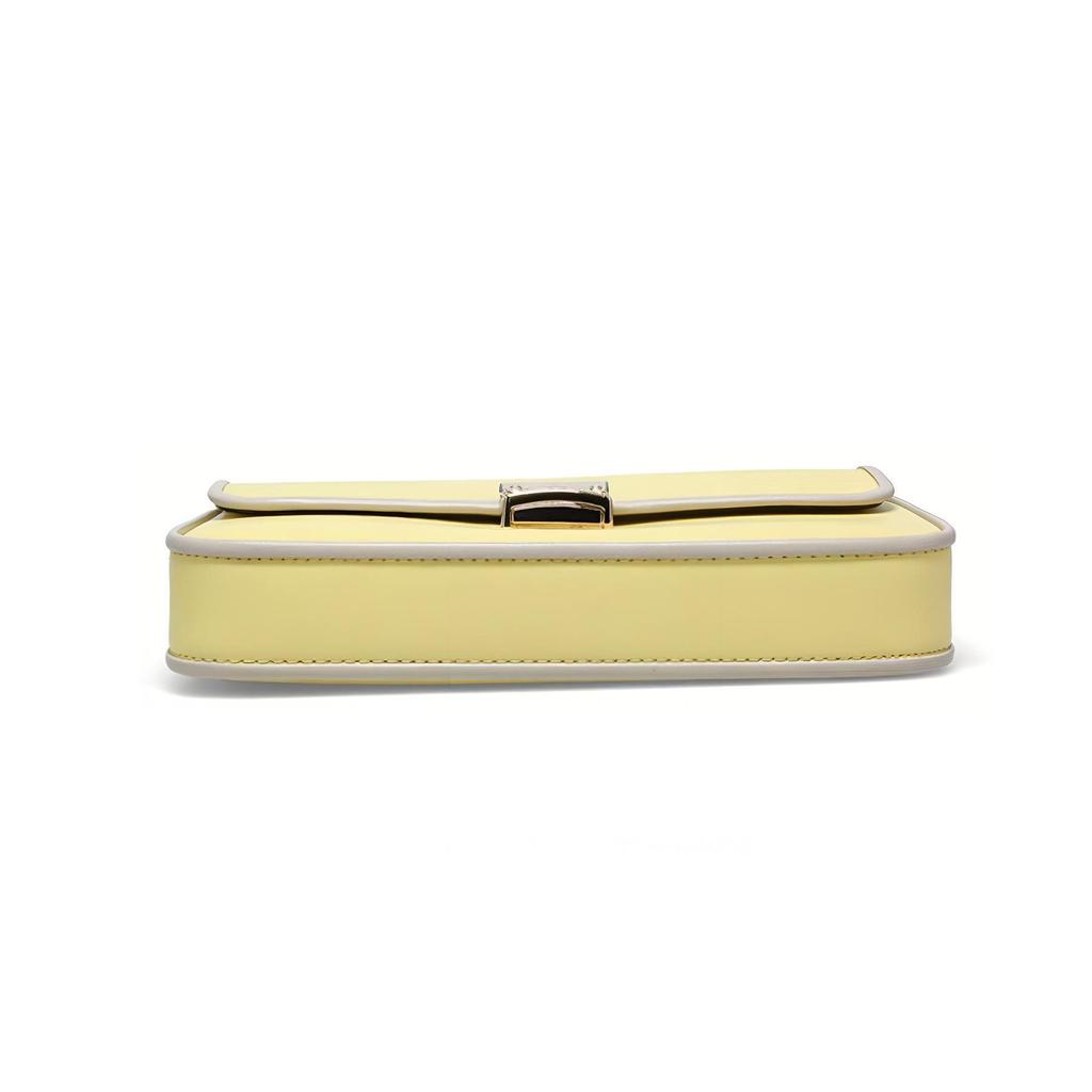 Michael Kors Bradshaw Solid Classic Commuter Fashion Flap Design Leather Shoulder Bag Women Shoulder Bag Light-Yellow 30S1G2BL1I-BTTRCUPMULTI