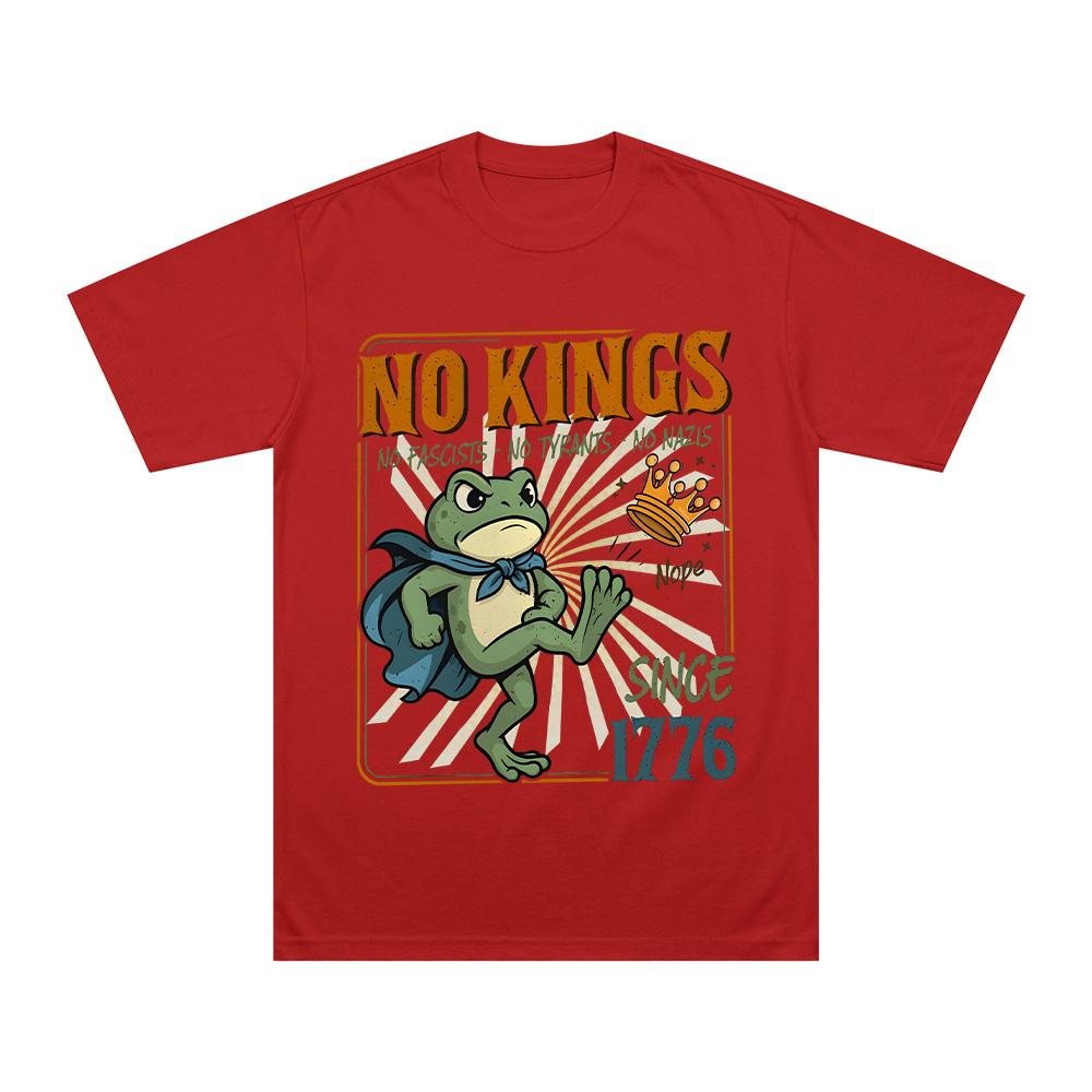 

No Kings Since 1776 Comfort T-shirts Portland Frog Resist Protest Graphic T Shirts Cotton High Quality Tee Women Men Clothes Y2K XXL