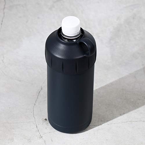 Pearl Metal BLKP Cooler Cover for 500ml and 600ml Bottles, Double Wall Vacuum Insulation, Includes Dedicated Bag, Black, Model AZ-5093