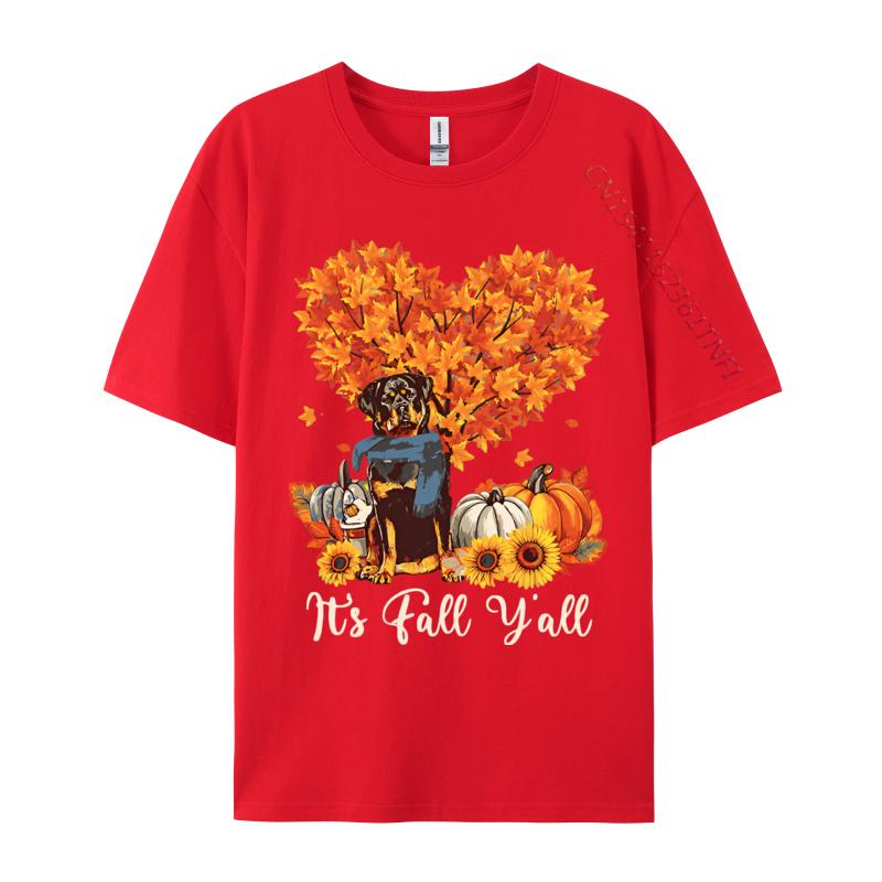 Its Fall Yall Rottweiler Lovers Thank Tshirt England Style Top Tshirts Cotton Men Tops Shirts T Shirts For Men