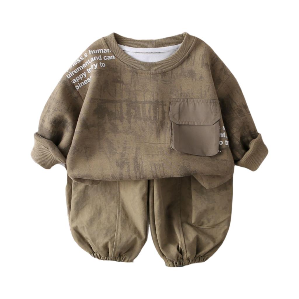 Dětská ležérní souprava s dlouhým rukávem, pohodlné každodenní oblečení