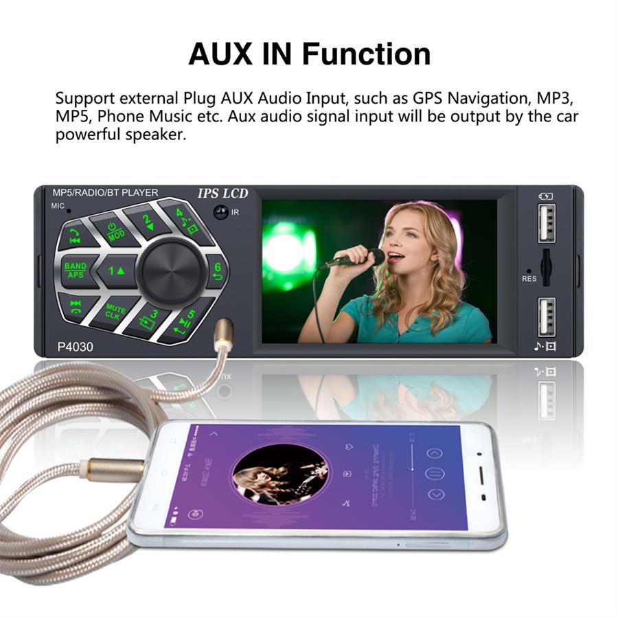 Car 3.8" IPS screen Bluetooth RMVB/MP5/Radio/Bluetooth Player FM Radio Support  Micophone