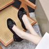 Mesh Mother Sandals Women's 2025 New Thick Heel Mesh Single Shoes Women's Bow Versatile Breathable Work Women's Shoes