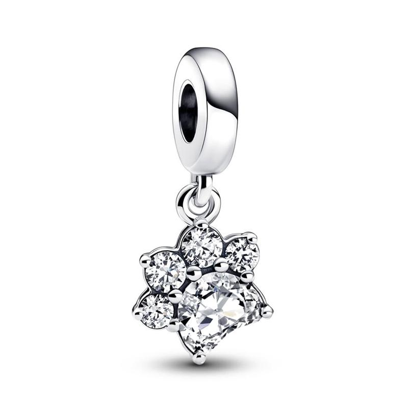 Sparkling Queen & Regal Crown Stones & Enamel Clip Snowflake Flower&Heart Charm Beads Fit Original Bracelet Diy Jewelry