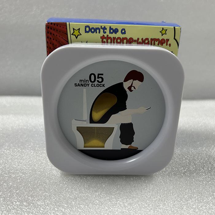 2PCS New Toilet Hourglass Five Minute Toilet Pattern Design Decompression Toy Toilet Hourglass Timer