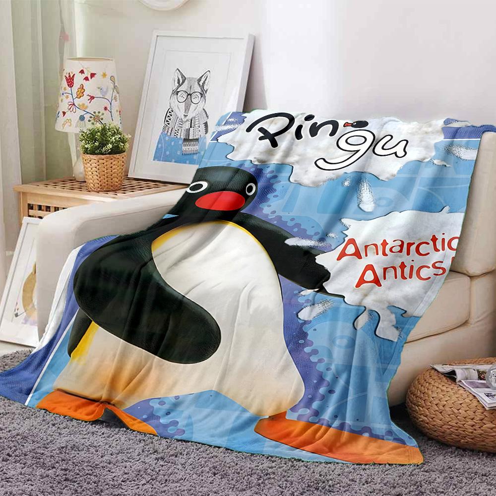 1pc Pingu1 Blanket, Gift, for Men and Women, Soft Blanket, Good for Sofa Bed Couch Travel, Lightweight Flannel Blanket