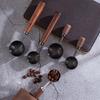 Vintage Walnut Wood Handle Spoon Tablespoon Coffee Powder Measuring Spoon