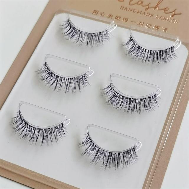 Aimo - Set of 3 : False Eyelashes (ZM09) Black - One Size