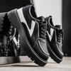 Fashion Black Men's Platform Shoes Niche Design Retro Casual Sneakers Trendy All-match Height-increasing Vulcanized Shoes 2025