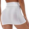 Womens High Waist Pencil Skirt Glossy Solid Color Design Elastic Waistband Casual Miniskirt