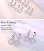 Silver-Plated Triangle Star Earrings with Micro-Paved Zirconia - Cute Women’s Ear Cuffs and Clips Jewelry